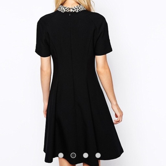 River island skater mini dress with leopard collar - Picture 3 of 4